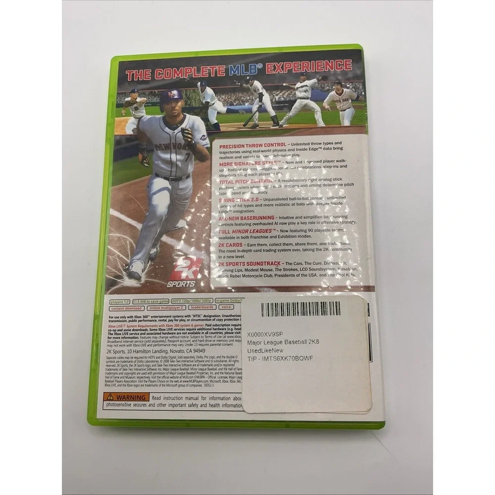 Major League Baseball 2K8 (Microsoft Xbox 360, 2008) CIB, Original White Label